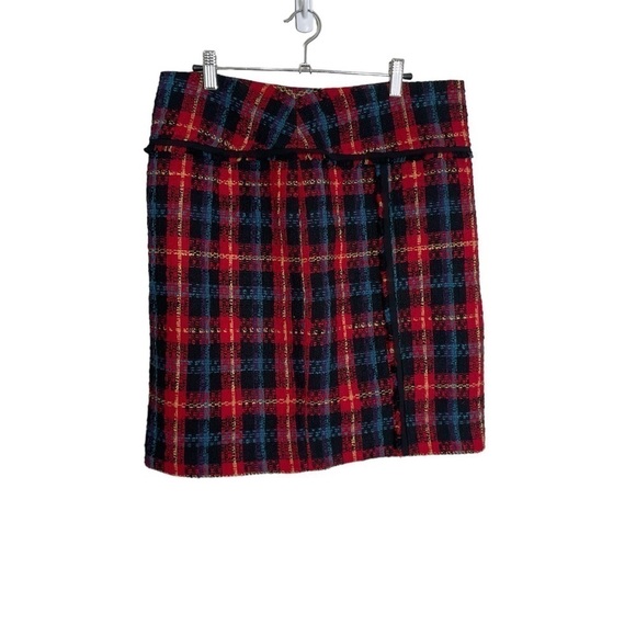 Anne Klein Dresses & Skirts - Anne Klein Red Textured Plaid Skirt 12